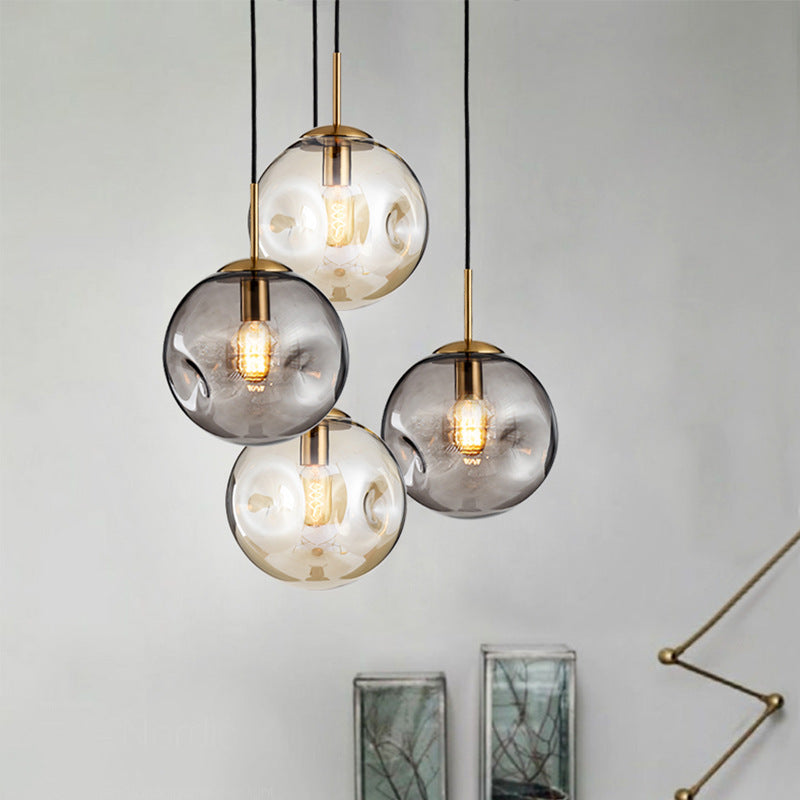 Modern Glass Iron Chandelier – Elegant Restaurant Ceiling Feature