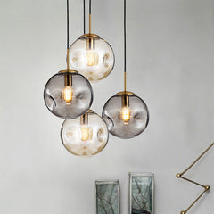 Modern Glass Iron Chandelier – Elegant Restaurant Ceiling Feature