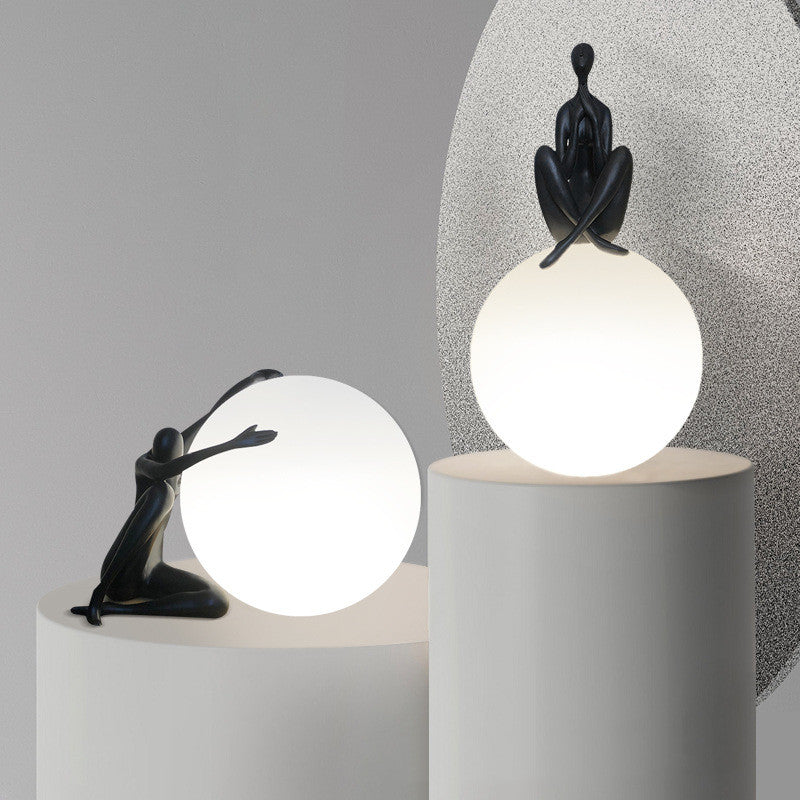 Modern Humanoid Moon Lamp – Creative Bedside Table Light