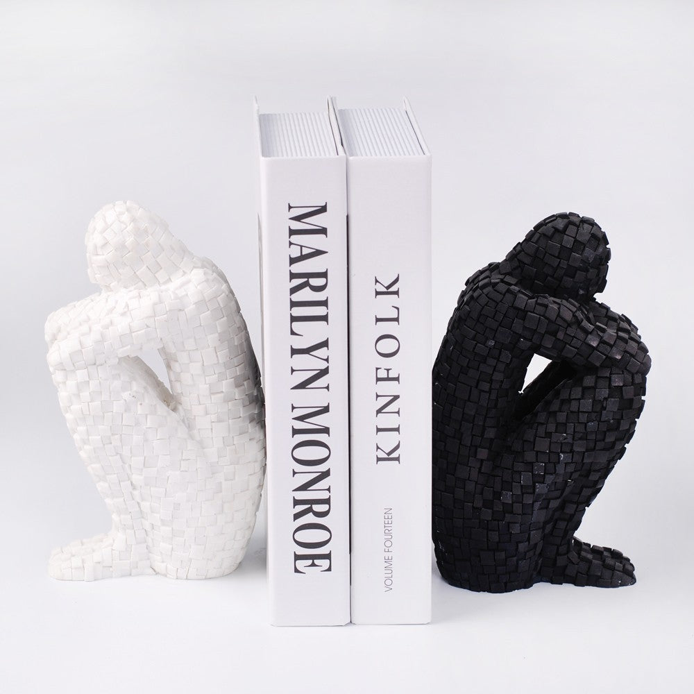 Mosaic Figures Black And White Granular Resin Sculpture Ornaments