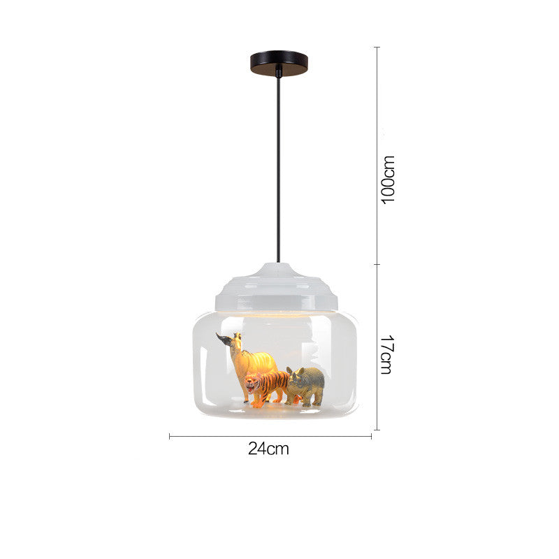 Creative Animal Glass Chandelier – Stylish Children’s Room Ceiling Light