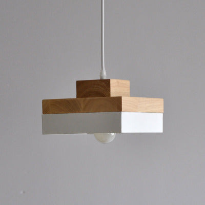 Nordic Solid Wood Chandelier – Elegant Square & Round Pendant Light