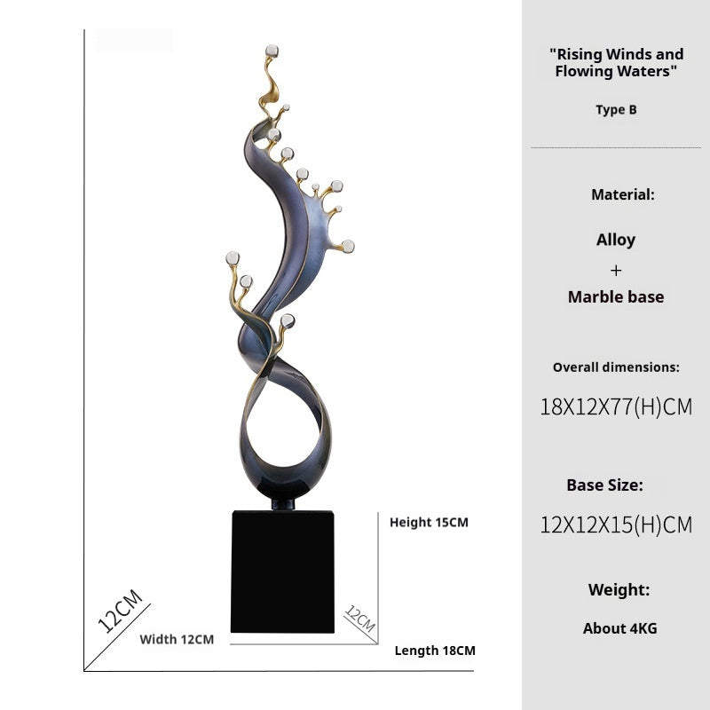 Abstract Wind & Water Sculpture – Modern Artistic Home Décor