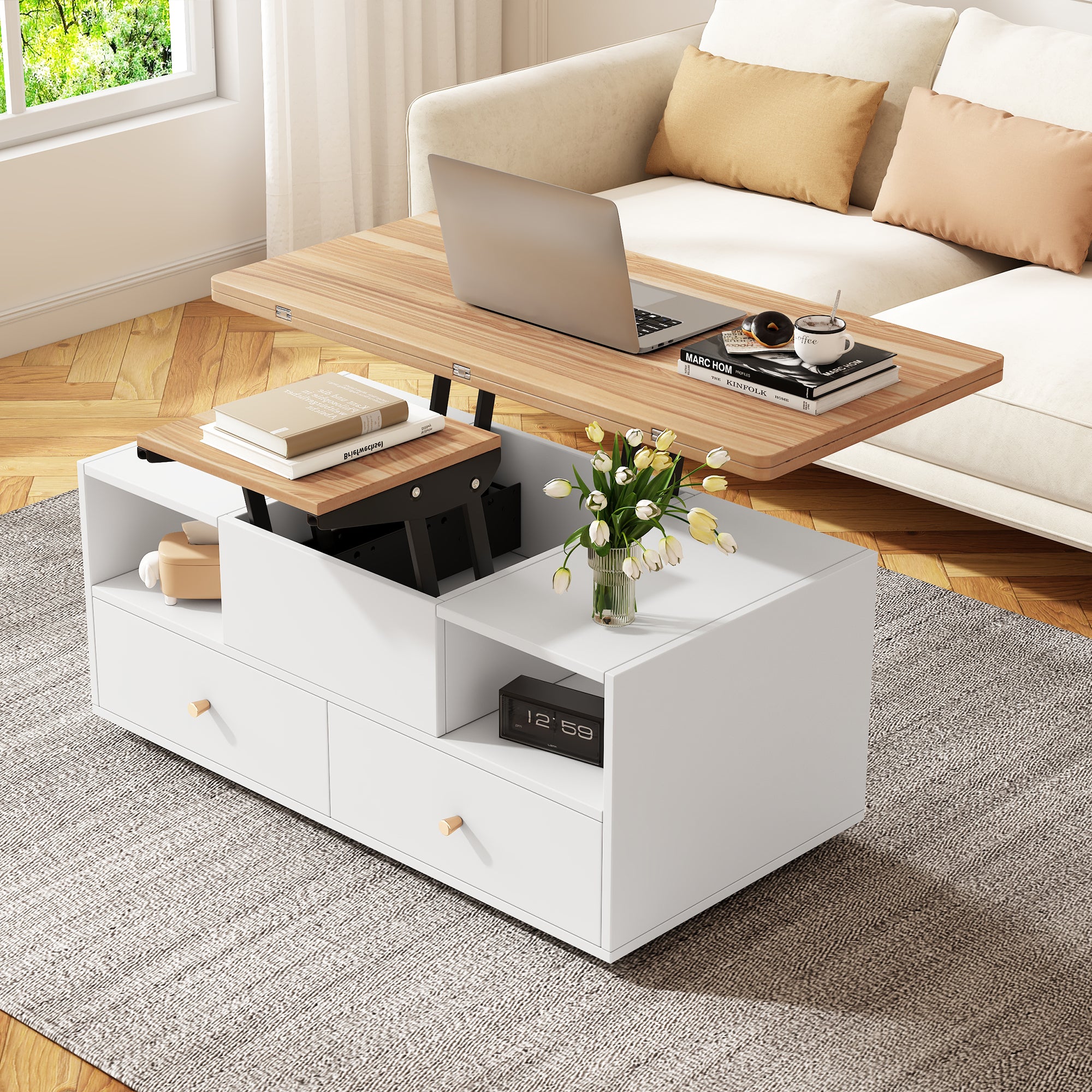 Lift Top Coffee Table With Wheels,