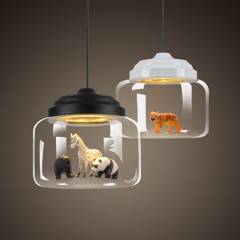 Creative Animal Glass Chandelier – Stylish Children’s Room Ceiling Light