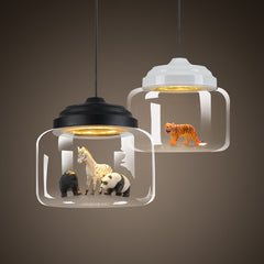 Creative Animal Glass Chandelier – Stylish Children’s Room Ceiling Light