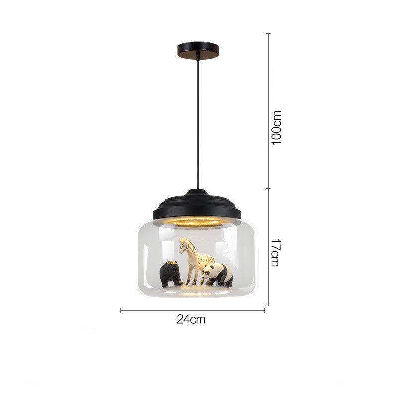 Creative Animal Glass Chandelier – Stylish Children’s Room Ceiling Light