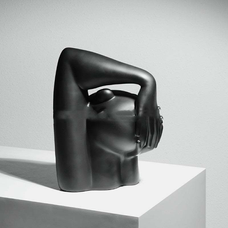 Abstract Tilted Head Sculpture – Minimalist Decorative Ornament