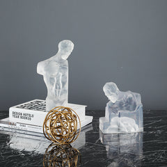 Modern Transparent Resin Figure Sculpture – Decorative Ornament