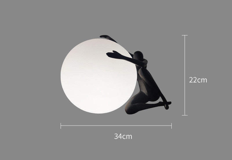 Modern Humanoid Moon Lamp – Creative Bedside Table Light