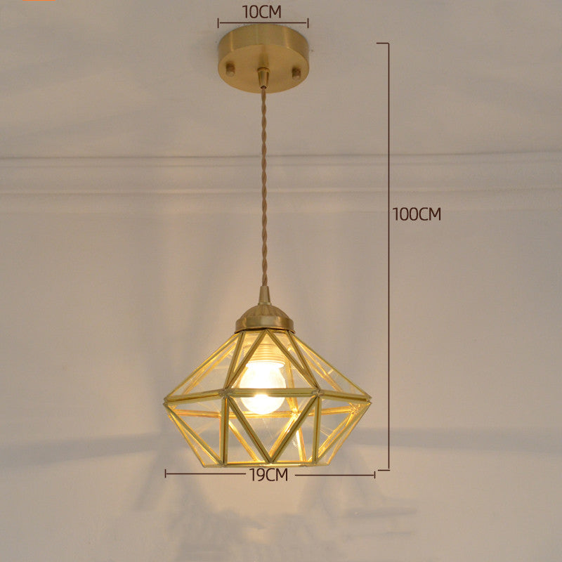 Retro Tiffany Glass Chandelier – Elegant Rustic Porch & Hallway Light