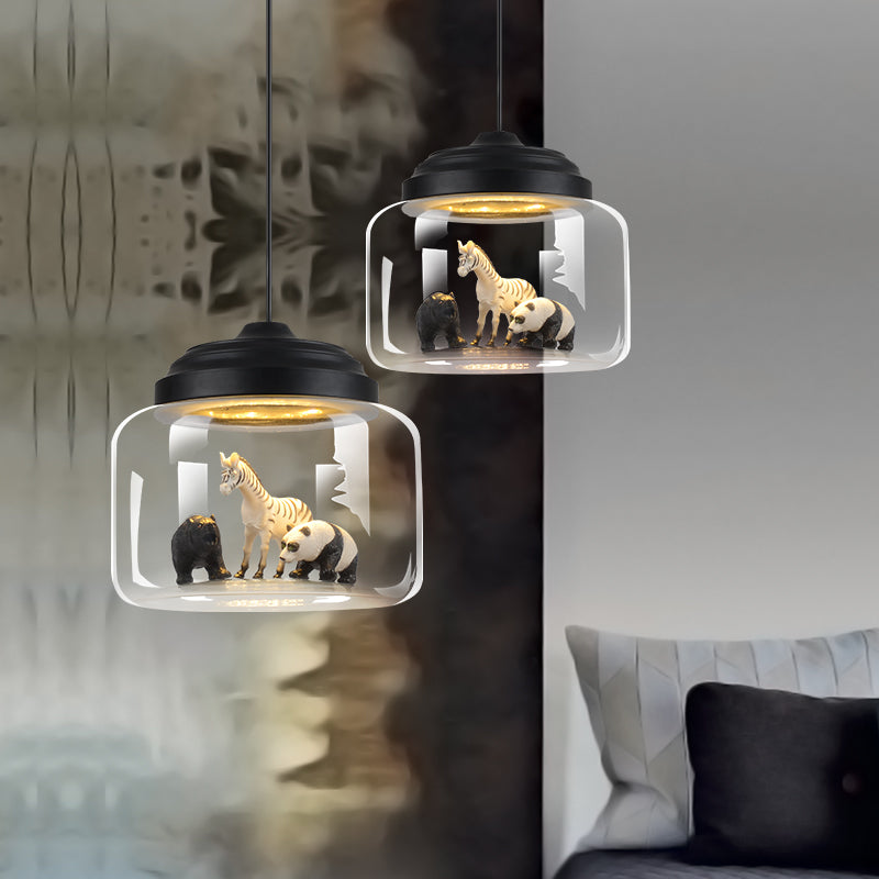 Creative Animal Glass Chandelier – Stylish Children’s Room Ceiling Light