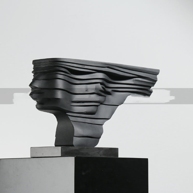 Modern Abstract Figure Double-sided Black Sculpture Decoration Soft Ornament