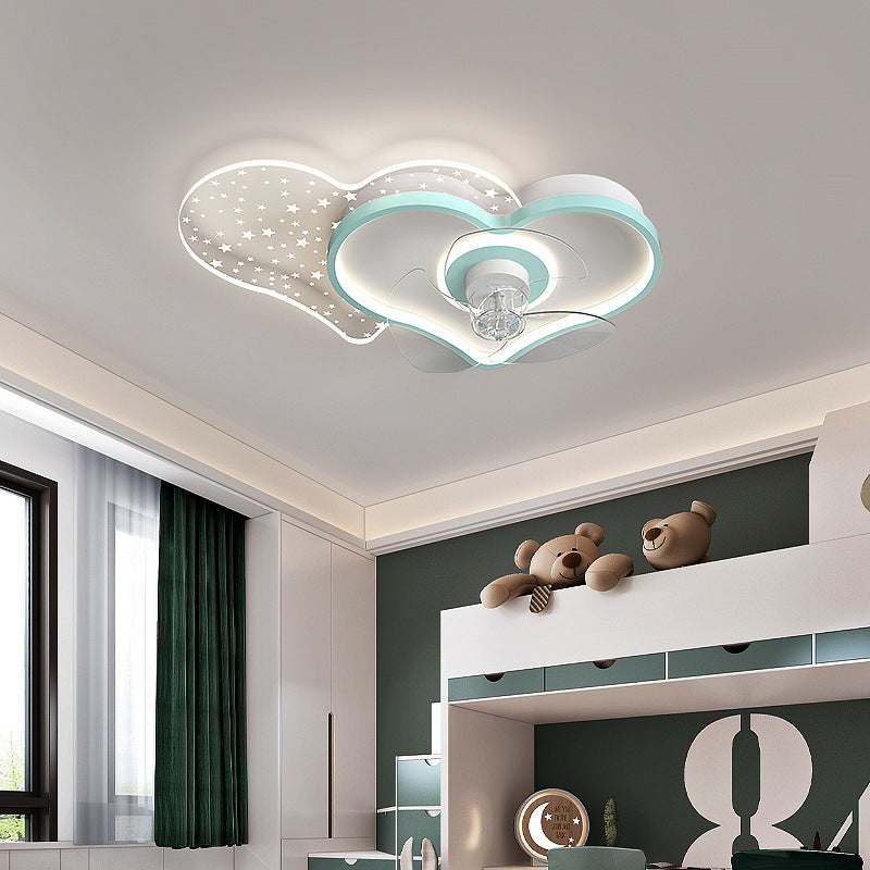 Children’s Ceiling Fan Light – Cute Love Design Chandelier
