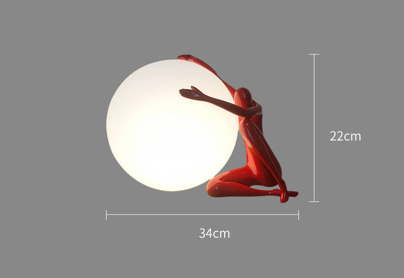 Modern Humanoid Moon Lamp – Creative Bedside Table Light