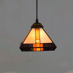 Modern Coloured Glass Chandelier – Stylish Square Light for Balcony & Café