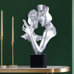 Abstract Heart-to-Heart Sculpture – Modern Large Decorative Statue