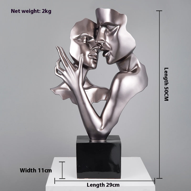 Abstract Heart-to-Heart Sculpture – Modern Large Decorative Statue